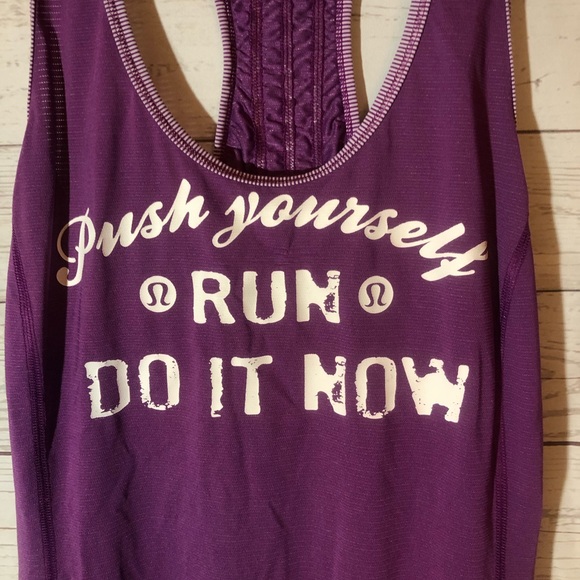Lululemon Energy Tank top RUN Push Yourself Sz M - Picture 4 of 5